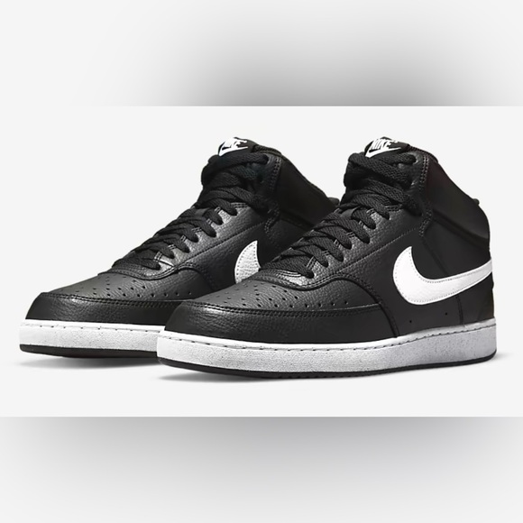 Size 10 - Nike Court Vision Mid DN3577-001 Black White New unisex - Picture 1 of 12